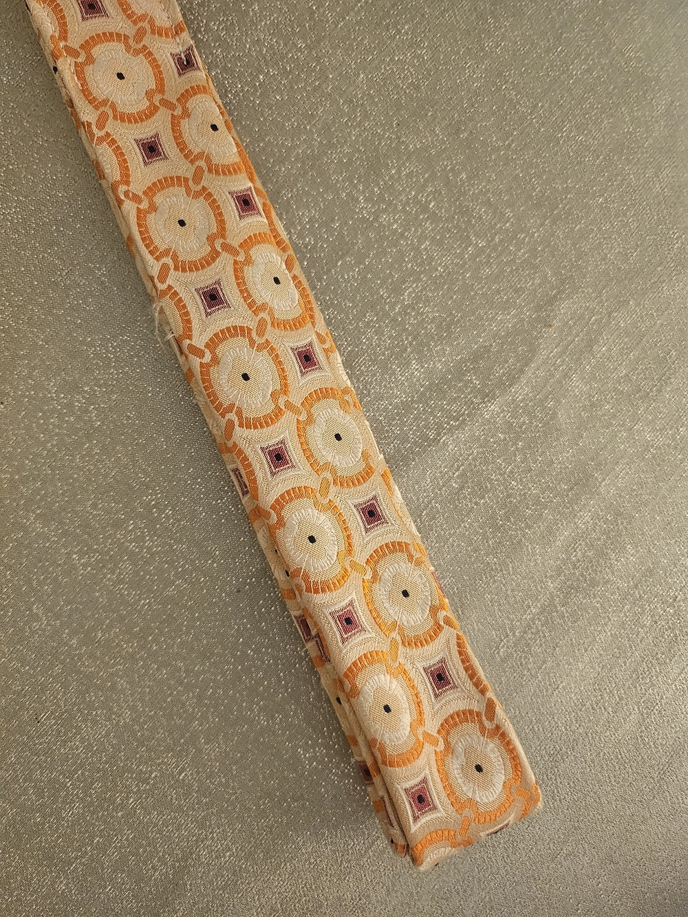 J. Crew Orange and Purple Geometric Fabric Belt - Picture 9 of 15